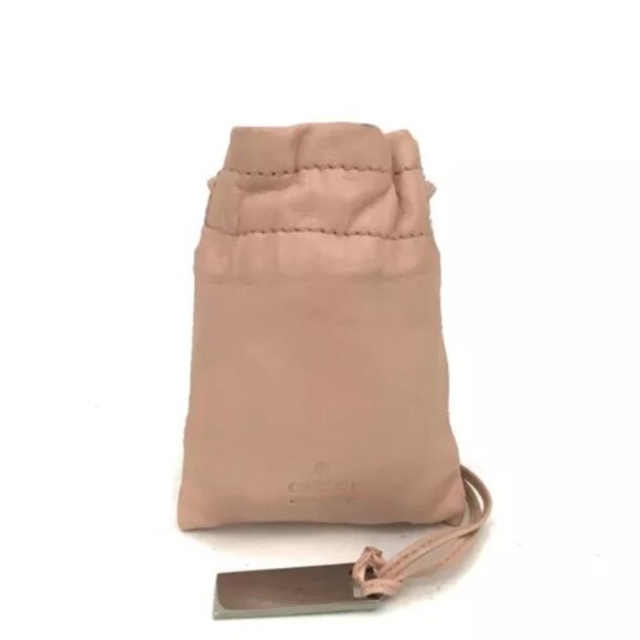 GUCCI Logo Leather Drawstring Mini Pouch Bag/6BB0135 - Picture 1 of 1